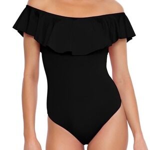 Trina Turk Monaco Off the Shoulder Ruffle One-Piece Swimsuit Women's‎ Size 6